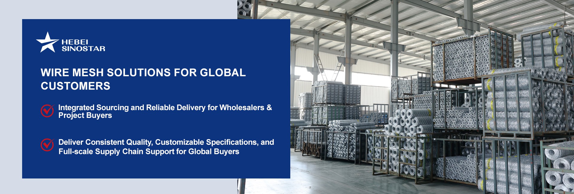 High-quality wire mesh supplier from China — Sinostar provides durable welded mesh, hexagonal mesh, and gabion mesh for South American construction and hardware wholesalers.